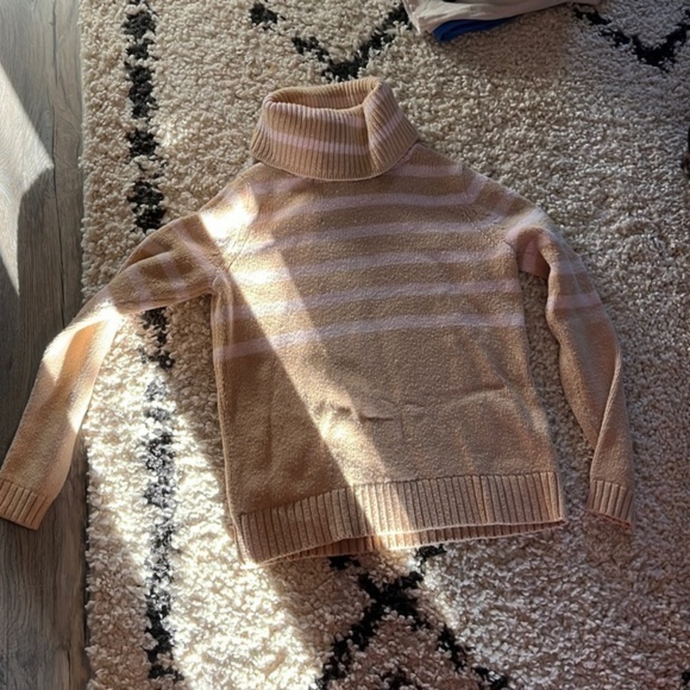 Womens j crew beige and pink striped sweater size S - Picture 1 of 2
